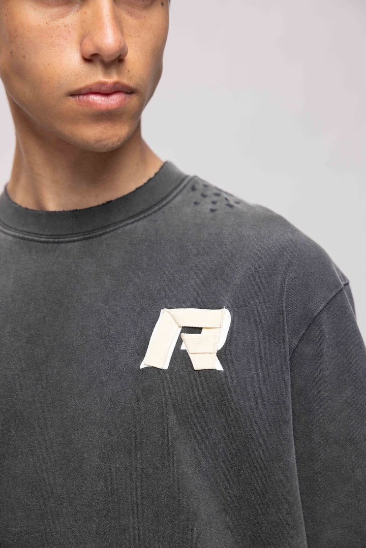 RIVERO - SIGNATURE TAPED T-SHIRT WASHED BLACK