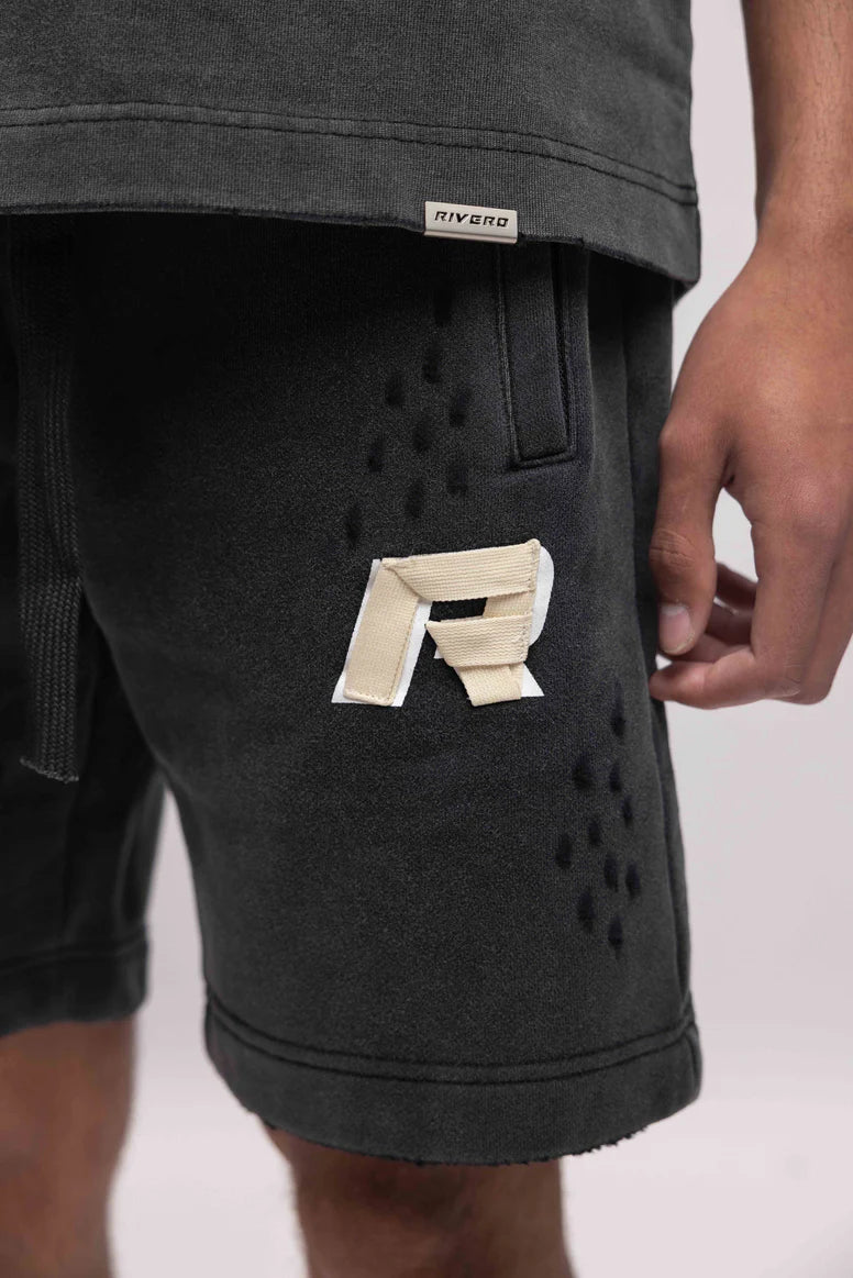 RIVERO - SIGNATURE TAPED T-SHIRT WASHED BLACK