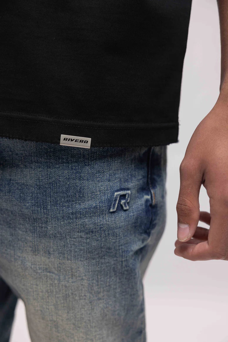 RIVERO - DESTROYER BUTTONED DENIM JEANS