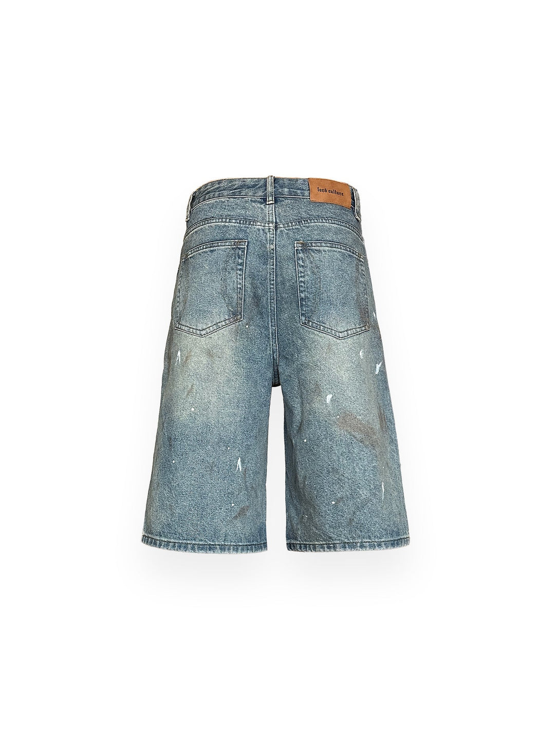 LORD CULTURE - STAINED DENIM SHORTS - BLUE