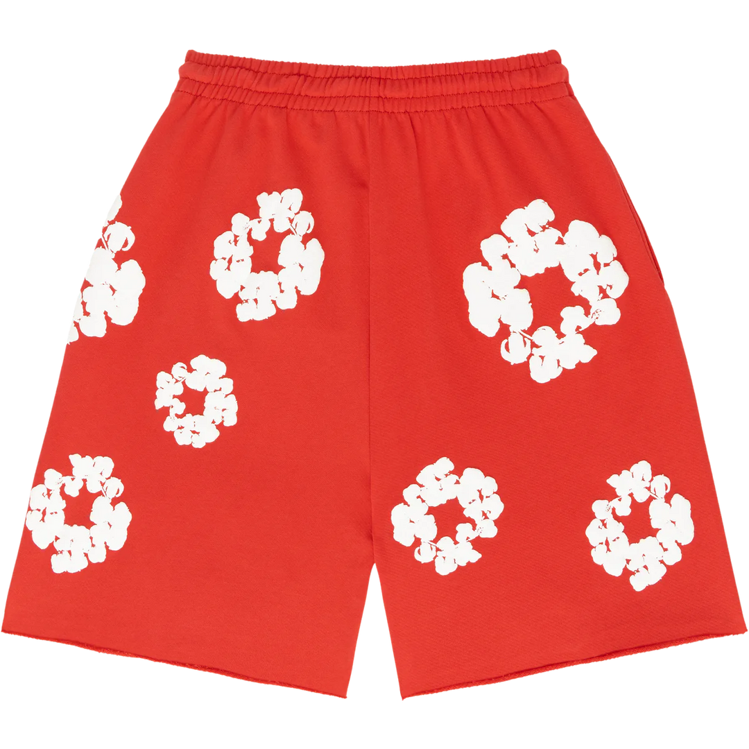 DENIM TEARS - THE COTTON WREATH SHORT RED