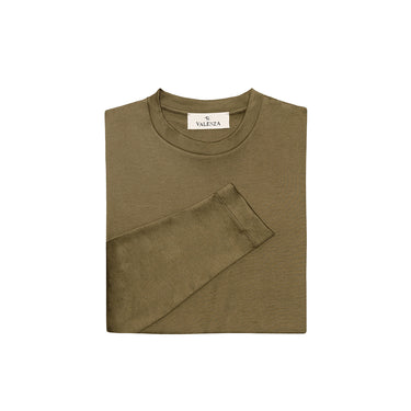 VALENZA - INTERLOCK SUPIMA T-SHIRT LONG SLEEVE ARTICHOKE GREEN