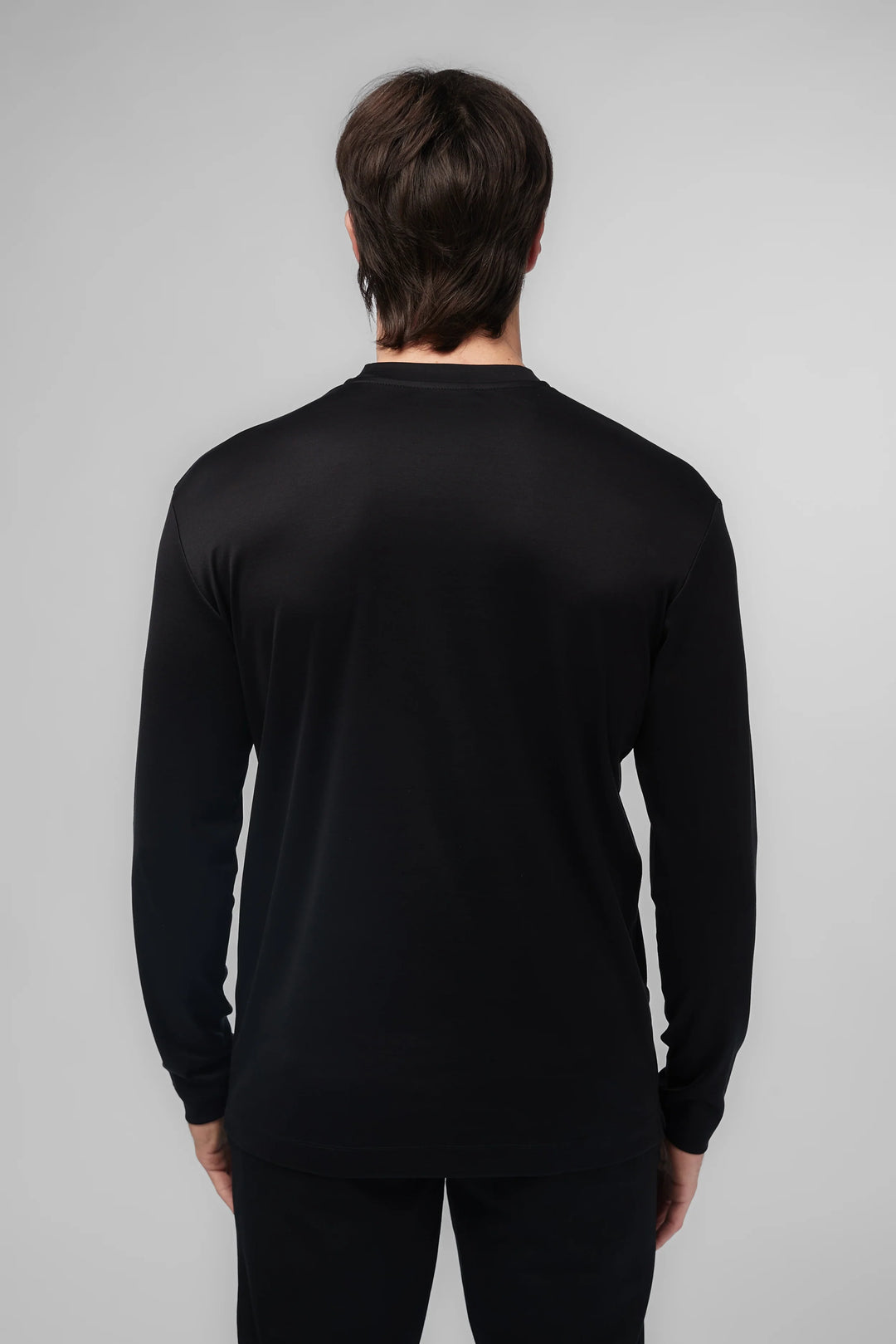 VALENZA - INTERLOCK SUPIMA T-SHIRT LONG SLEEVE BLACK