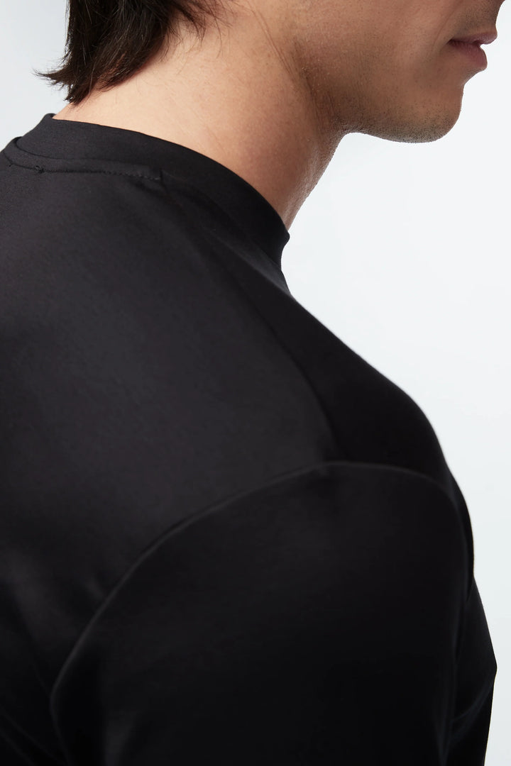 VALENZA - INTERLOCK SUPIMA T-SHIRT LONG SLEEVE BLACK