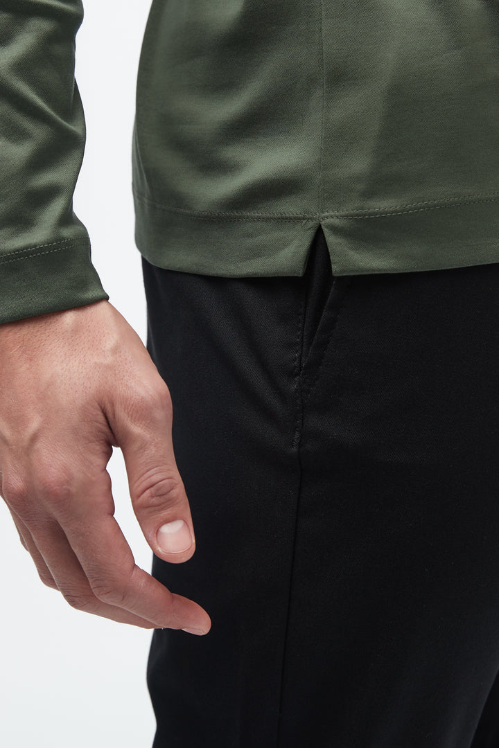VALENZA - INTERLOCK SUPIMA T-SHIRT LONG SLEEVE GREEN