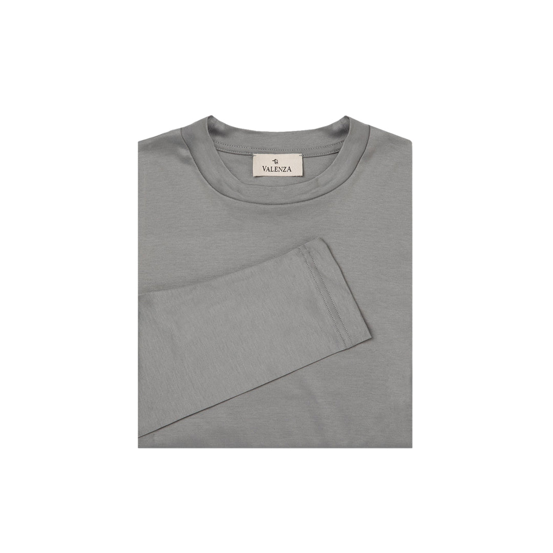 VALENZA - INTERLOCK SUPIMA T-SHIRT LONG SLEEVE GREY
