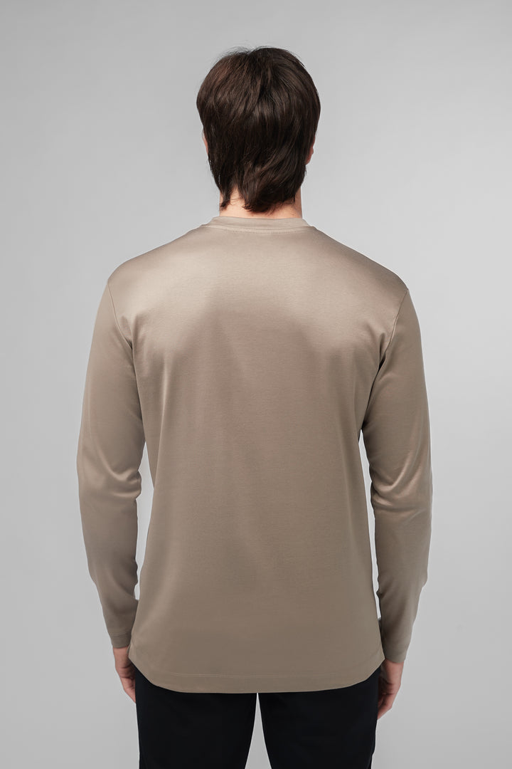 VALENZA - INTERLOCK SUPIMA T-SHIRT LONG SLEEVE LEAD GREY