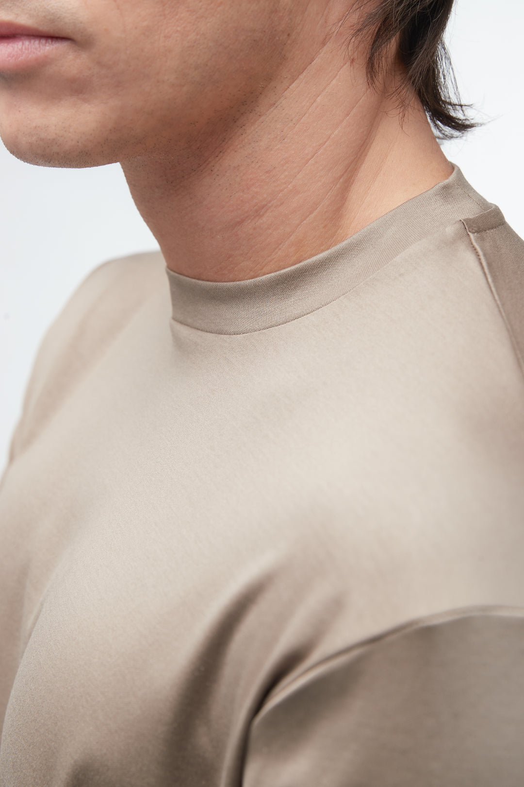 VALENZA - INTERLOCK SUPIMA T-SHIRT LONG SLEEVE LEAD GREY