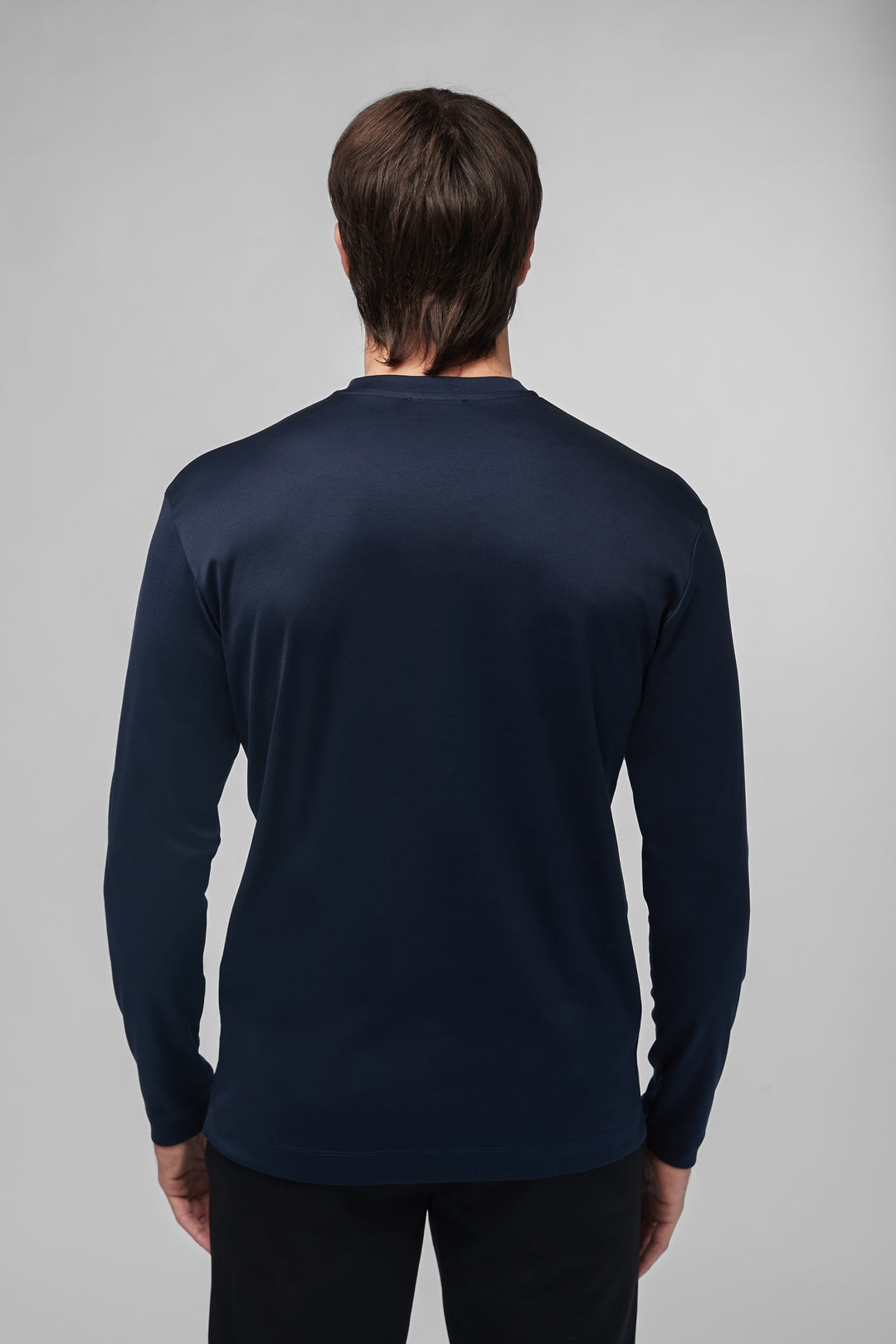 VALENZA - INTERLOCK SUPIMA T-SHIRT LONG SLEEVE NAVY