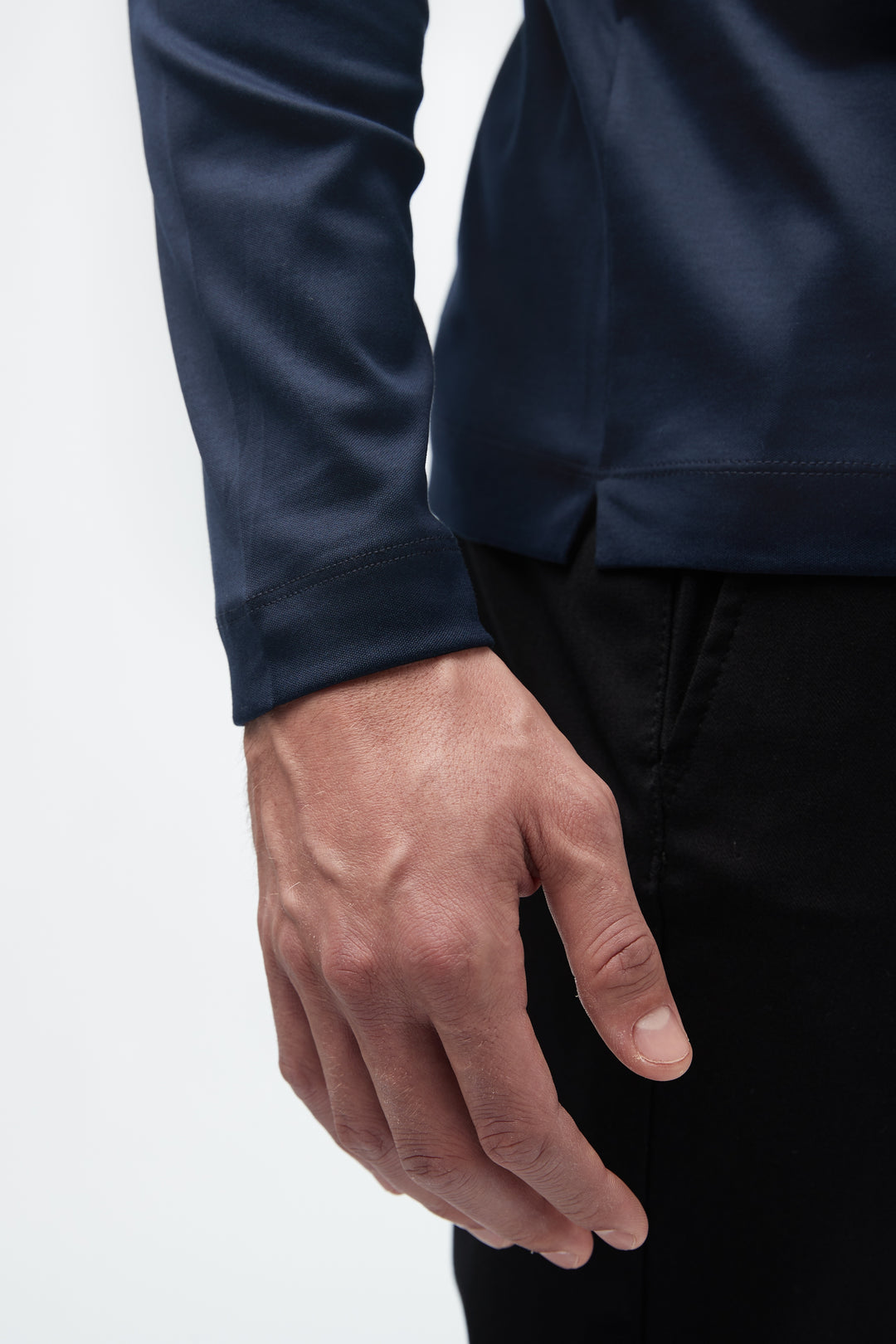 VALENZA - INTERLOCK SUPIMA T-SHIRT LONG SLEEVE NAVY
