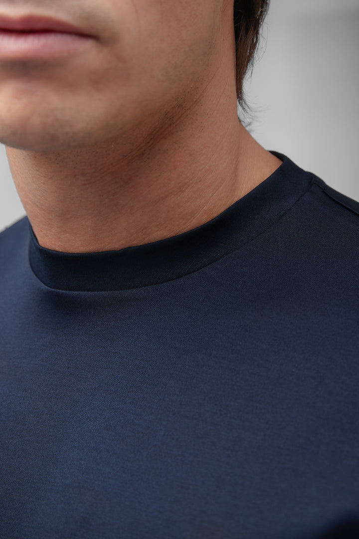 VALENZA - INTERLOCK SUPIMA T-SHIRT LONG SLEEVE NAVY