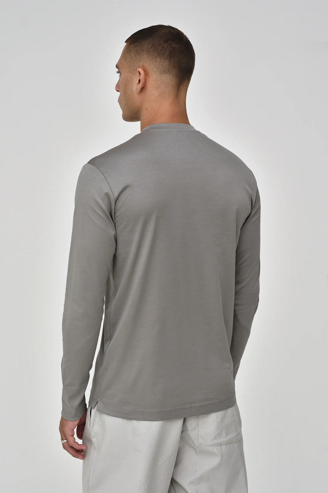 VALENZA - INTERLOCK SUPIMA T-SHIRT LONG SLEEVE GREY