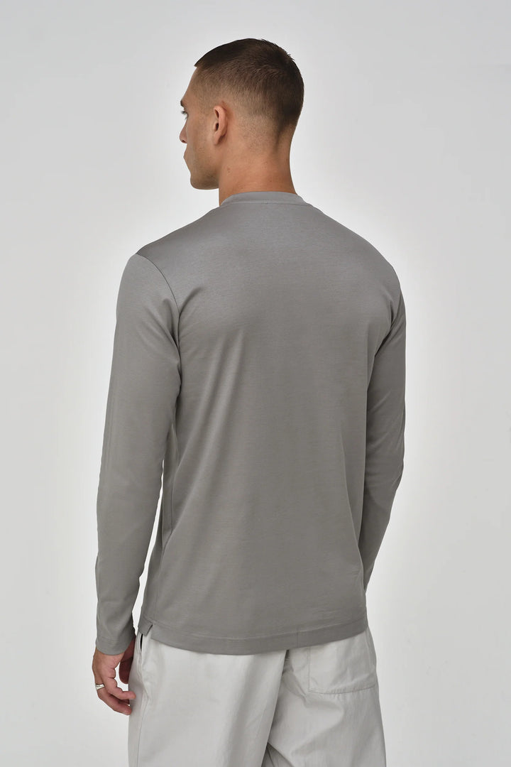 VALENZA - INTERLOCK SUPIMA T-SHIRT LONG SLEEVE GREY