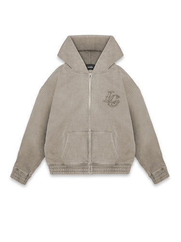 LORD CULTURE - MONOGRAM ZIP-HOODIE - TAUPE
