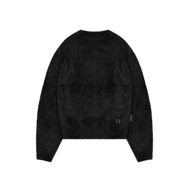 RETERNITY - ESSENTIAL FURRY KNIT SWEATER - BLACK