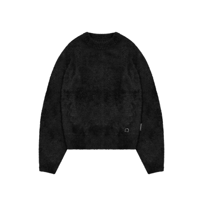 RETERNITY - ESSENTIAL FURRY KNIT SWEATER - BLACK
