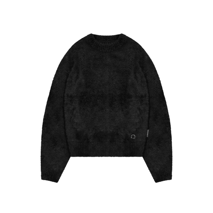 RETERNITY - ESSENTIAL FURRY KNIT SWEATER - BLACK