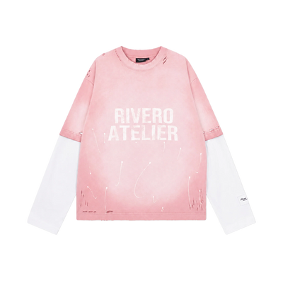 RIVERO - FADE ARTIFACT DAWN DOUBLE LAYERED TEE