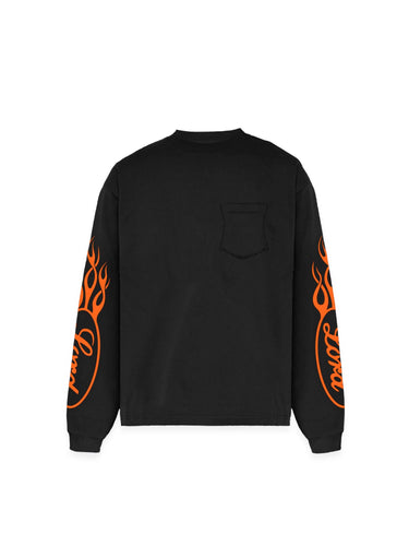 LORD CULTURE - LONG SLEEVE TEE - BLACK ORANGE