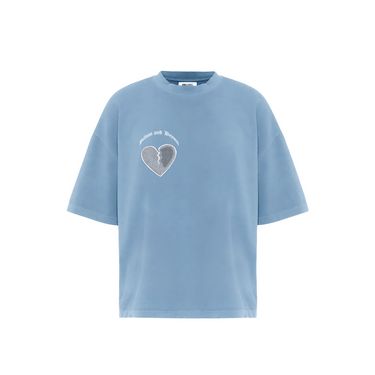 BILLION AND BEYOND - CRACK HEART TEE BABY BLUE