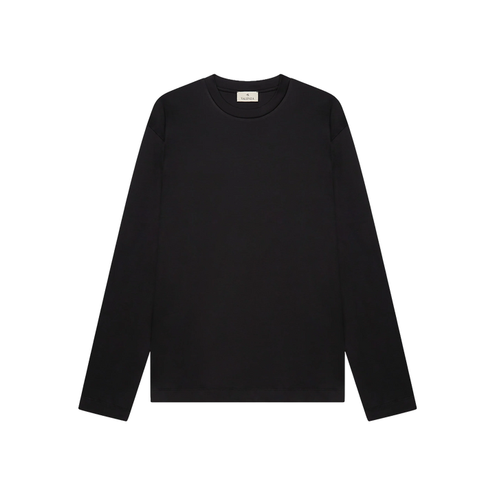 VALENZA - INTERLOCK SUPIMA T-SHIRT LONG SLEEVE - BLACK