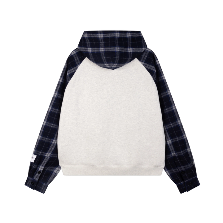 RIVERO - CONTRAST PLAID ZIP HOODIE