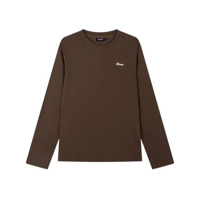 RIVERO - SIGNATURE SLIM FIT RIBBED LONGSLEEVE - BROWN