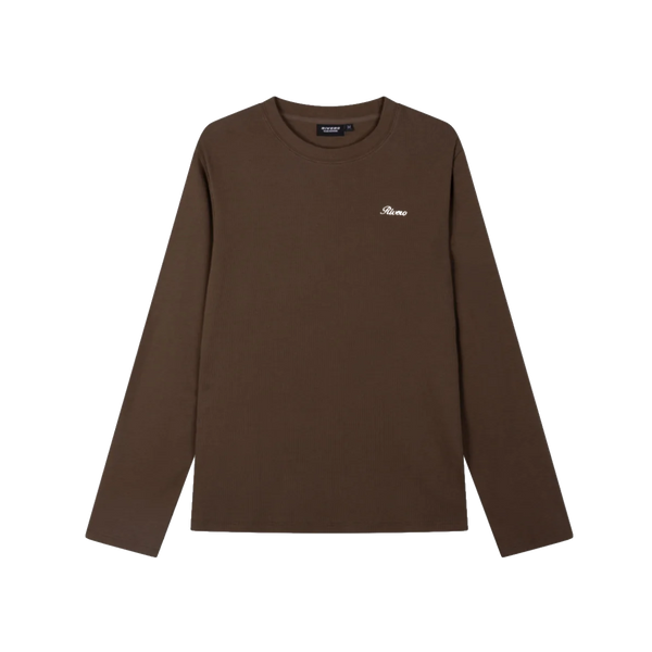 RIVERO - SIGNATURE SLIM FIT RIBBED LONGSLEEVE - BROWN