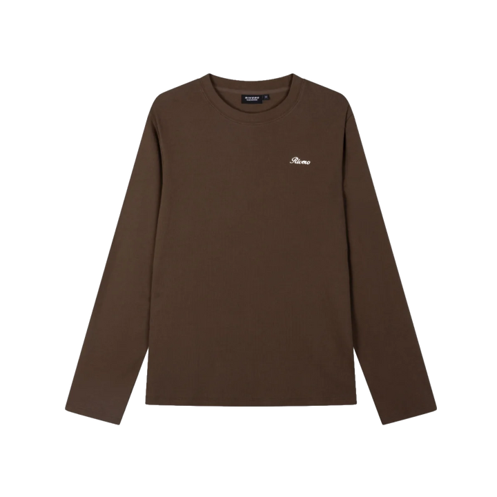 RIVERO - SIGNATURE SLIM FIT RIBBED LONGSLEEVE - BROWN
