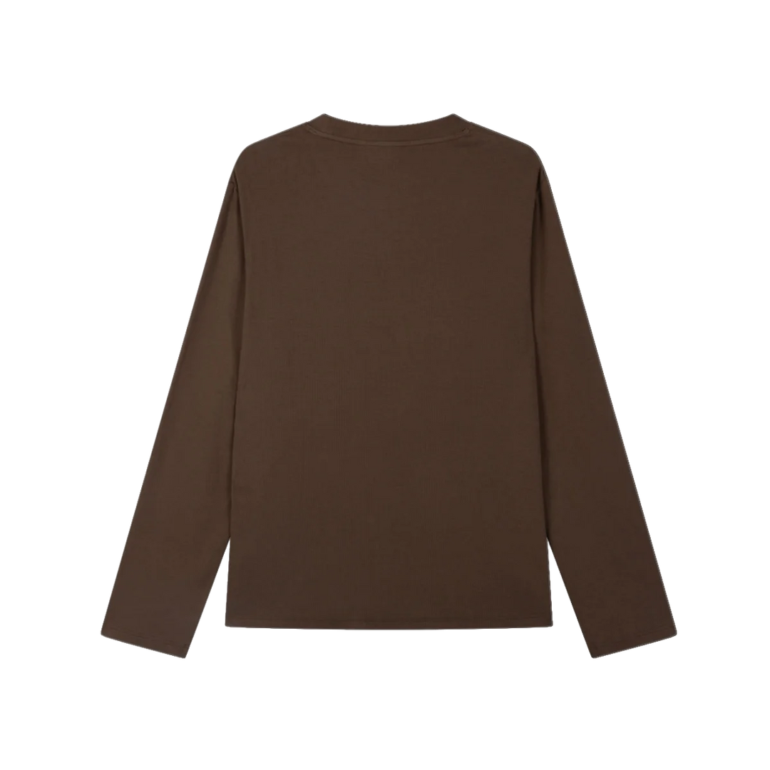 RIVERO - SIGNATURE SLIM FIT RIBBED LONGSLEEVE - BROWN