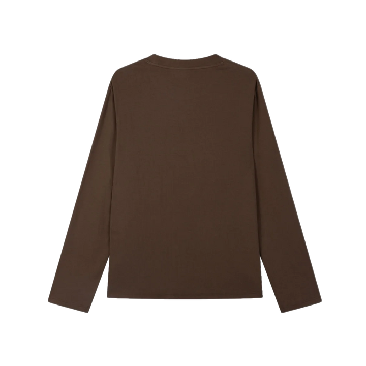 RIVERO - SIGNATURE SLIM FIT RIBBED LONGSLEEVE - BROWN