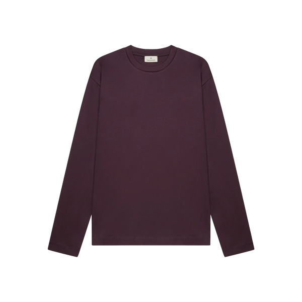 VALENZA - INTERLOCK SUPIMA T-SHIRT LONG SLEEVE - BURGUNDY RED