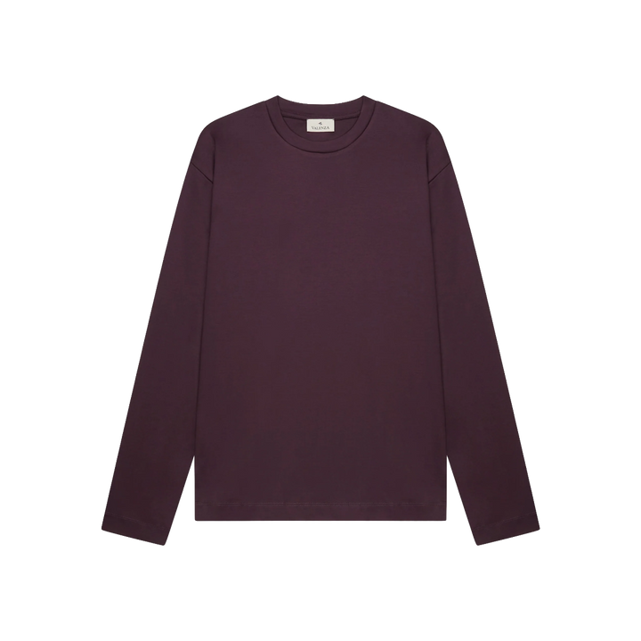 VALENZA - INTERLOCK SUPIMA T-SHIRT LONG SLEEVE - BURGUNDY RED