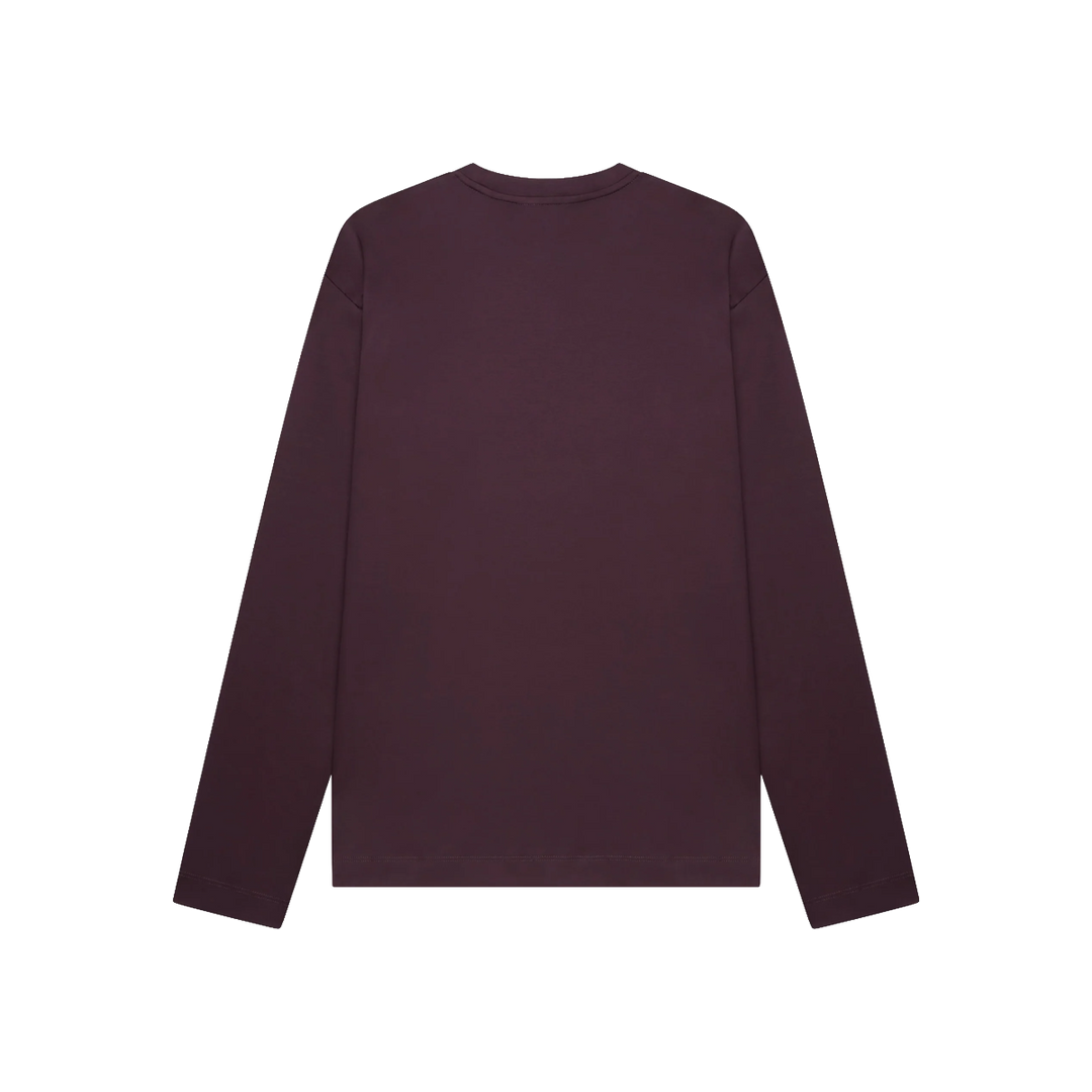 VALENZA - INTERLOCK SUPIMA T-SHIRT LONG SLEEVE - BURGUNDY RED