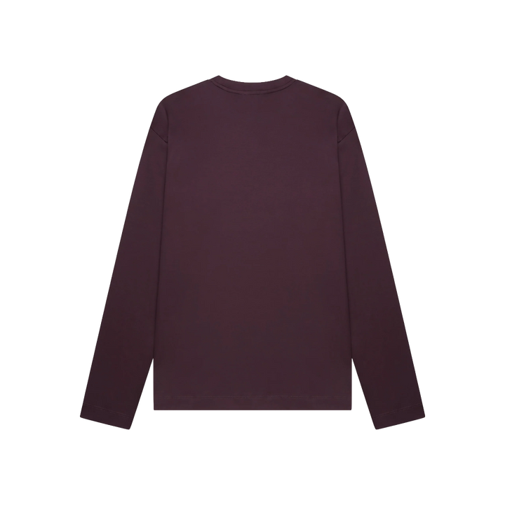 VALENZA - INTERLOCK SUPIMA T-SHIRT LONG SLEEVE - BURGUNDY RED