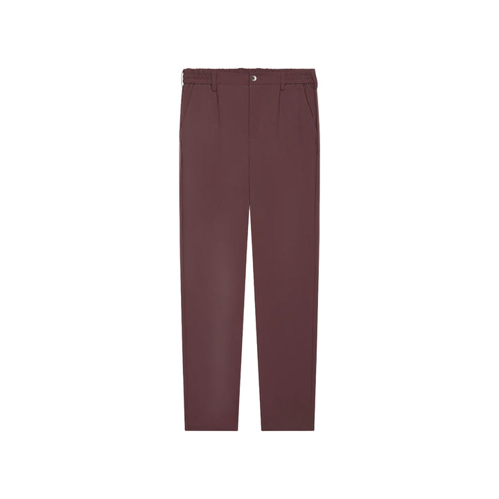 VALENZA - WARM TECH STRETCH TAPERED TROUSERS - DARK SIENNA