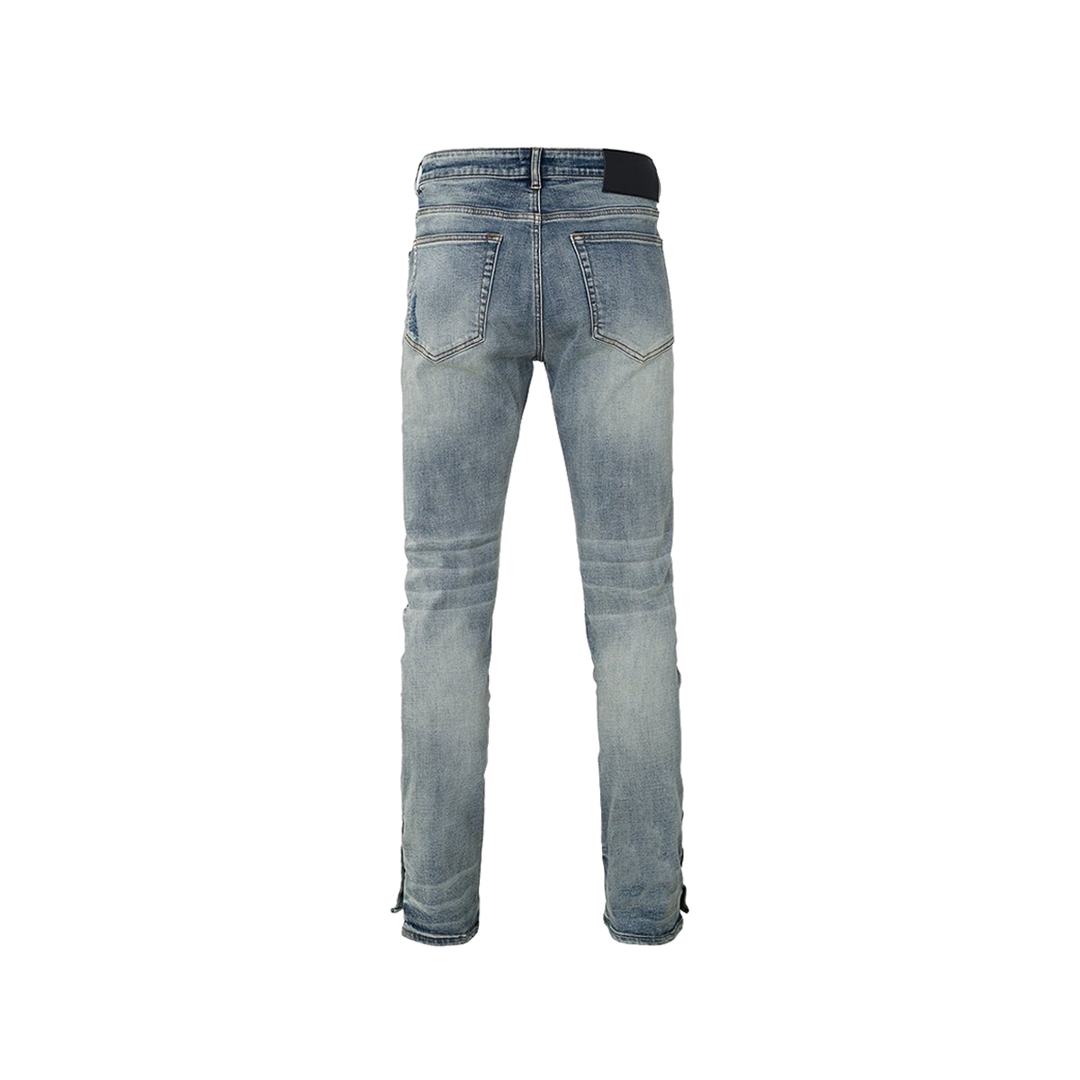 RIVERO - BUTTON RIPPED DENIM JEANS