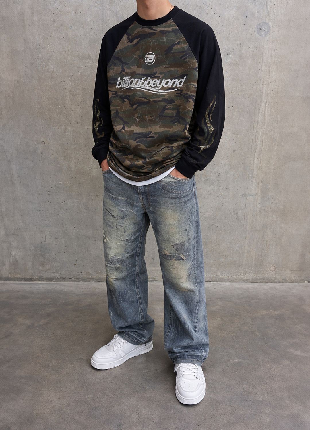 BILLION AND BEYOND - WAVE LONGSLEEVE - CAMO