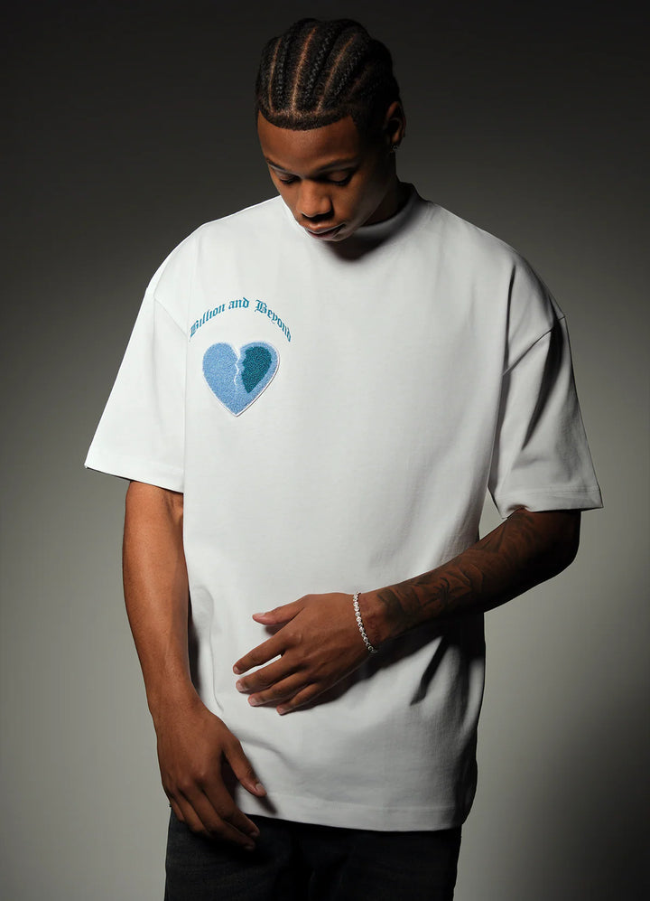 BILLION AND BEYOND - CRACK HEART - WHITE/BLUE