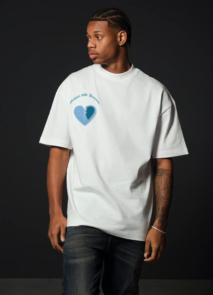 BILLION AND BEYOND - CRACK HEART - WHITE/BLUE