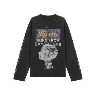 RIVERO - DAYDREAMS RAW EDGE LONGSLEEVE - WASHED BLACK
