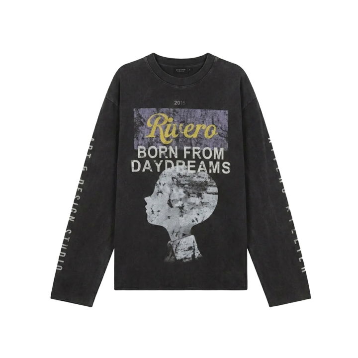 RIVERO - DAYDREAMS RAW EDGE LONGSLEEVE - WASHED BLACK