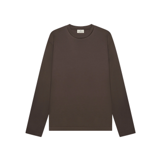 VALENZA - INTERLOCK SUPIMA T-SHIRT LONG SLEEVE - EBONY BROWN