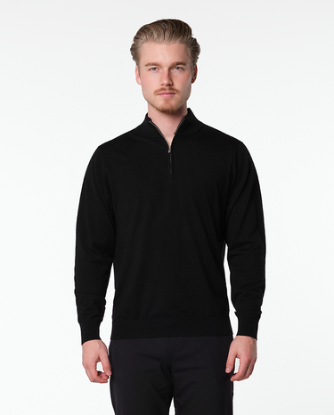 RIMA - CASHWOOL HALFZIP SWEATER BLACK