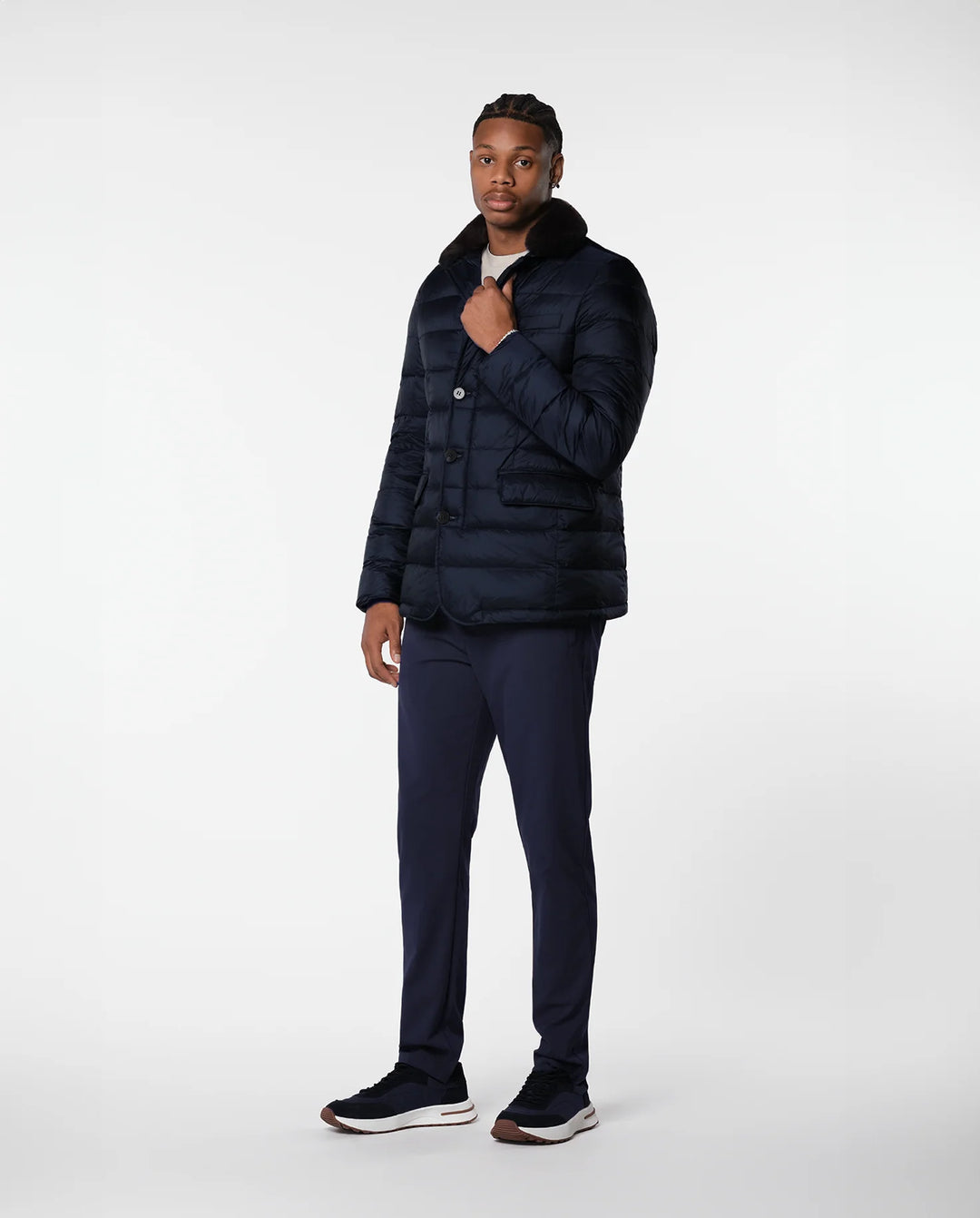 RIMA - FURNECK DOWN COAT - NAVY