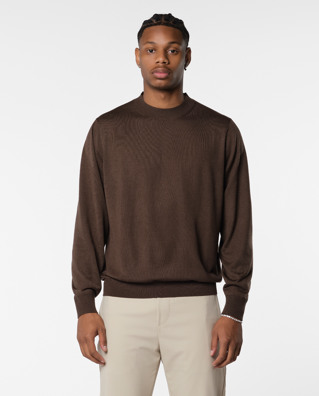 RIMA - CASHWOOL CREWNECK SWEATER BROWN