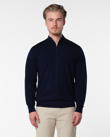 RIMA - CASHWOOL HALFZIP SWEATER NAVY