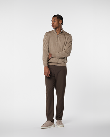 RIMA - CASHWOOL HALFZIP SWEATER BEIGE