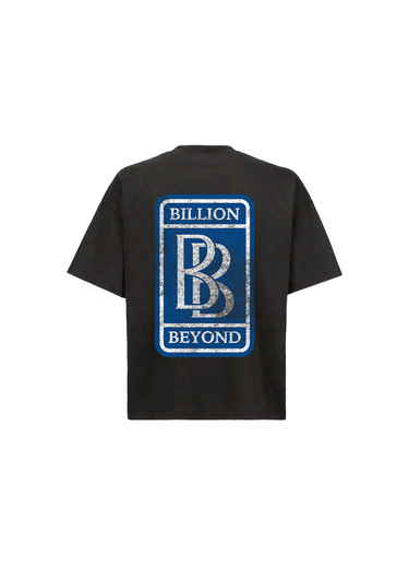 BILLION AND BEYOND - EMBLEM TEE - WASHED BLACK