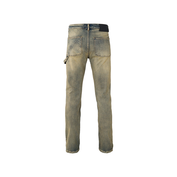 RIVERO - EMBOSSED STRAIGHT WORKER DENIM JEANS